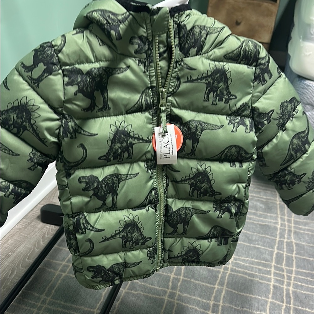 The Children's Place Green and Black Puffer Jacket